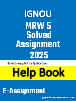 IGNOU  MRW 5 Solved Assignment 2025