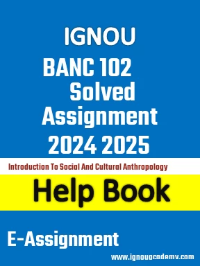 IGNOU BANC 102 Solved Assignment 2024 2025