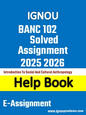 IGNOU BANC 102 Solved Assignment 2025 2026