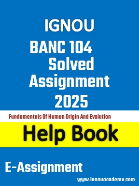 IGNOU BANC 104 Solved Assignment 2025