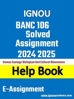 IGNOU BANC 106 Solved Assignment 2024 2025