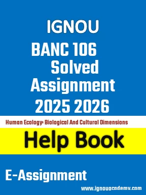 IGNOU BANC 106 Solved Assignment 2025 2026