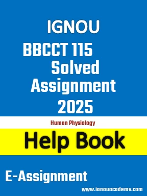 IGNOU BBCCT 115 Solved Assignment 2025