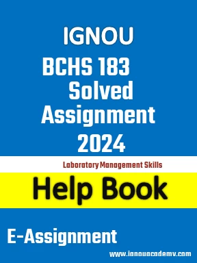 IGNOU BCHS 183 Solved Assignment 2024
