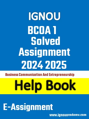 IGNOU BCOA 1 Solved Assignment 2024 2025