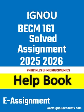 IGNOU BECM 161 Solved Assignment 2025 2026
