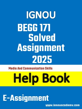 IGNOU BEGG 171 Solved Assignment 2025