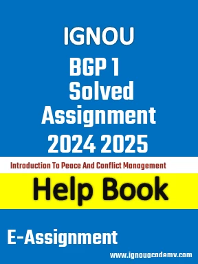 IGNOU BGP 1 Solved Assignment 2024 2025