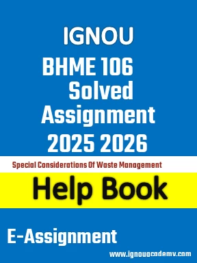 IGNOU BHME 106 Solved Assignment 2025 2026