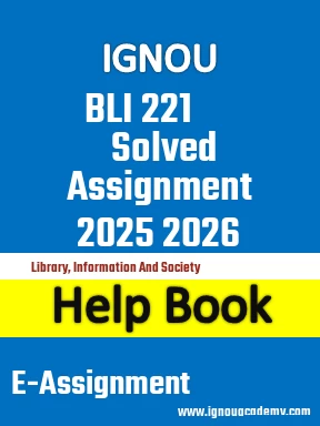 IGNOU BLI 221 Solved Assignment 2025 2026