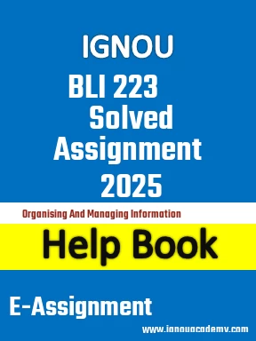 IGNOU BLI 223 Solved Assignment 2025