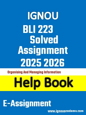IGNOU BLI 223 Solved Assignment 2025 2026