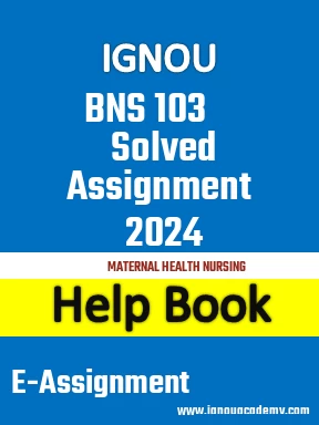IGNOU BNS 103 Solved Assignment 2024