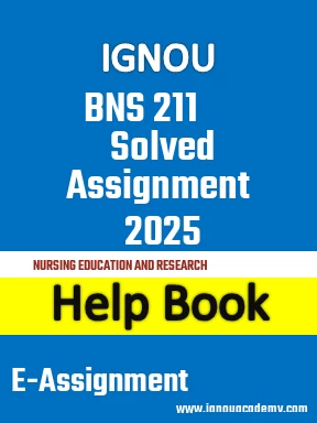 IGNOU BNS 211 Solved Assignment 2025