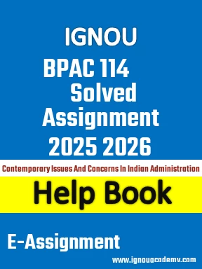 IGNOU BPAC 114 Solved Assignment 2025 2026