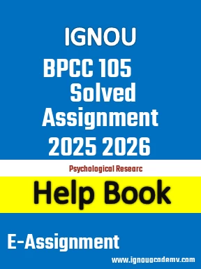 IGNOU BPCC 105 Solved Assignment 2025 2026