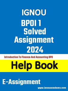IGNOU BPOI 1 Solved Assignment 2024