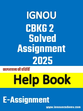 IGNOU CBKG 2 Solved Assignment 2025