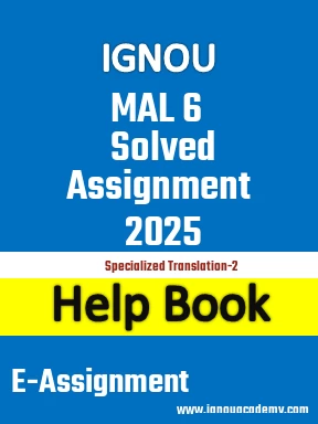 IGNOU MAL 6 Solved Assignment 2025