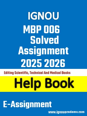 IGNOU MBP 006 Solved Assignment 2025 2026
