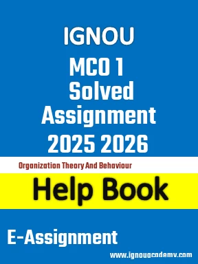 IGNOU MCO 1 Solved Assignment 2025 2026