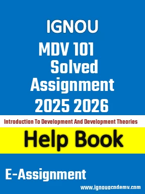 IGNOU MDV 101 Solved Assignment 2025 2026