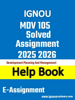 IGNOU MDV 105 Solved Assignment 2025 2026