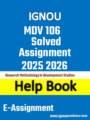IGNOU MDV 106 Solved Assignment 2025 2026
