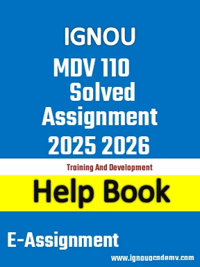 IGNOU MDV 110 Solved Assignment 2025 2026