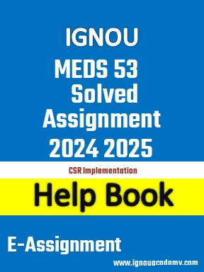 IGNOU MEDS 53 Solved Assignment 2024 2025