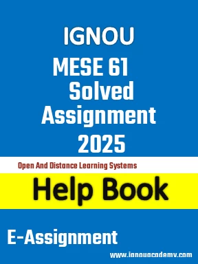 IGNOU MESE 61 Solved Assignment 2025