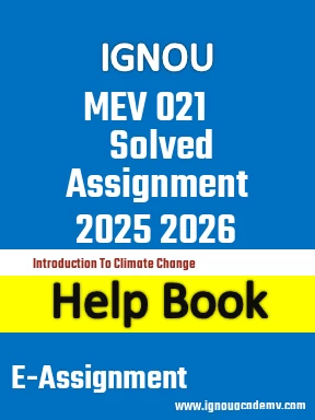 IGNOU MEV 021 Solved Assignment 2025 2026