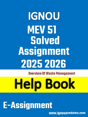 IGNOU MEV 51 Solved Assignment 2025 2026