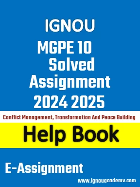 IGNOU MGPE 10 Solved Assignment 2024 2025