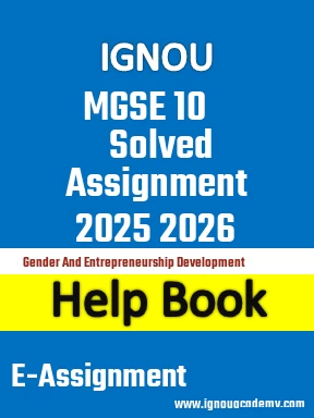 IGNOU MGSE 10 Solved Assignment 2025 2026