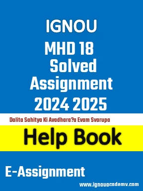 IGNOU MHD 18 Solved Assignment 2024 2025