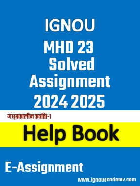 IGNOU MHD 23 Solved Assignment 2024 2025