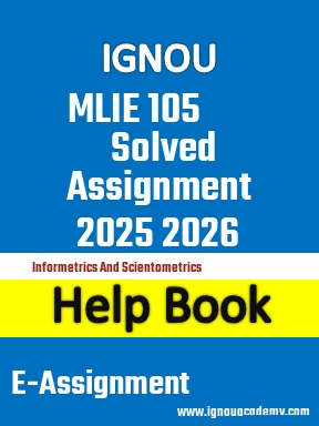 IGNOU MLIE 105 Solved Assignment 2025 2026