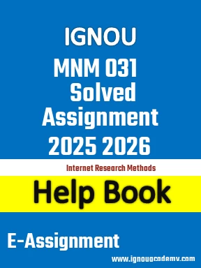 IGNOU MNM 031 Solved Assignment 2025 2026