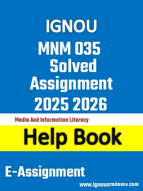 IGNOU MNM 035 Solved Assignment 2025 2026