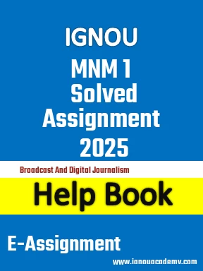 IGNOU MNM 1 Solved Assignment 2025
