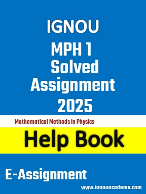 IGNOU MPH 1 Solved Assignment 2025