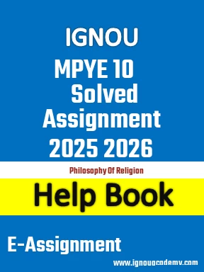 IGNOU MPYE 10 Solved Assignment 2025 2026