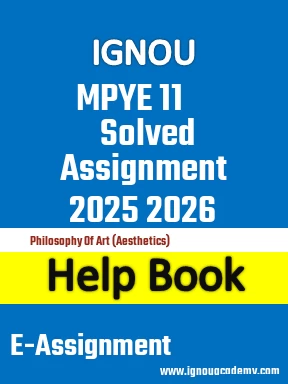 IGNOU MPYE 11 Solved Assignment 2025 2026