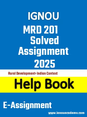 IGNOU MRD 201 Solved Assignment 2025
