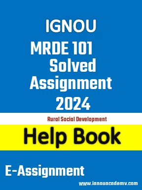 IGNOU MRDE 101 Solved Assignment 2024
