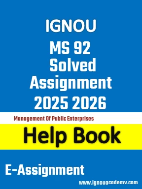 IGNOU MS 92 Solved Assignment 2025 2026