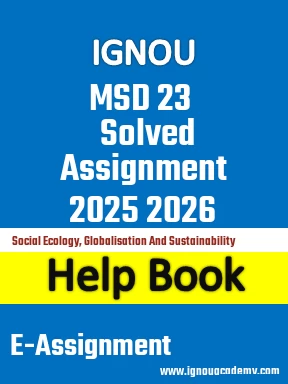 IGNOU MSD 23 Solved Assignment 2025 2026